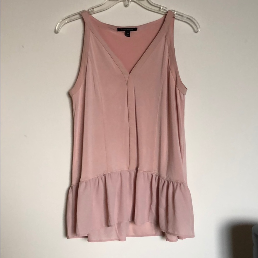 Banana Republic pink ruffle tank